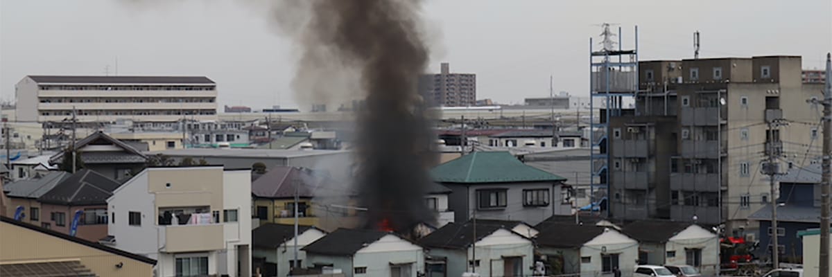 Smoke above a house