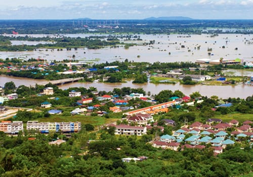 A flooded area