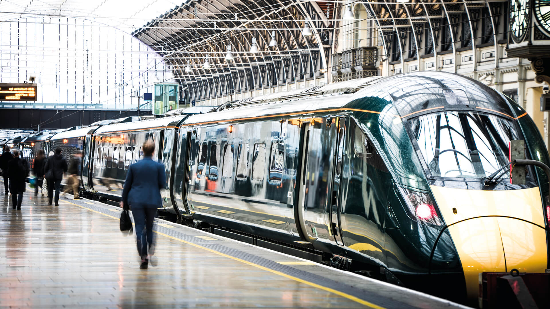 A train in a train station