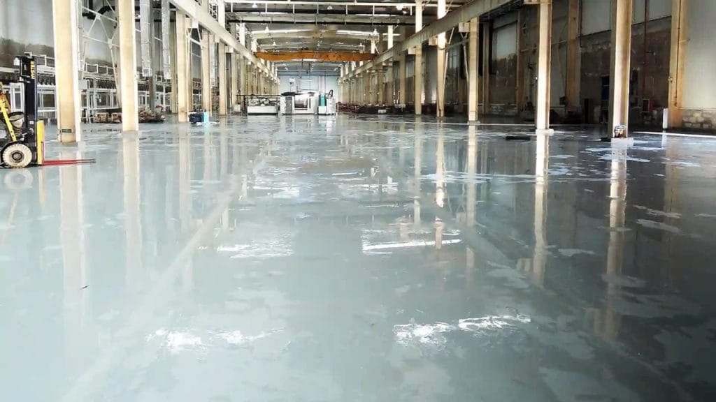 Warehouse with shiny clean floor