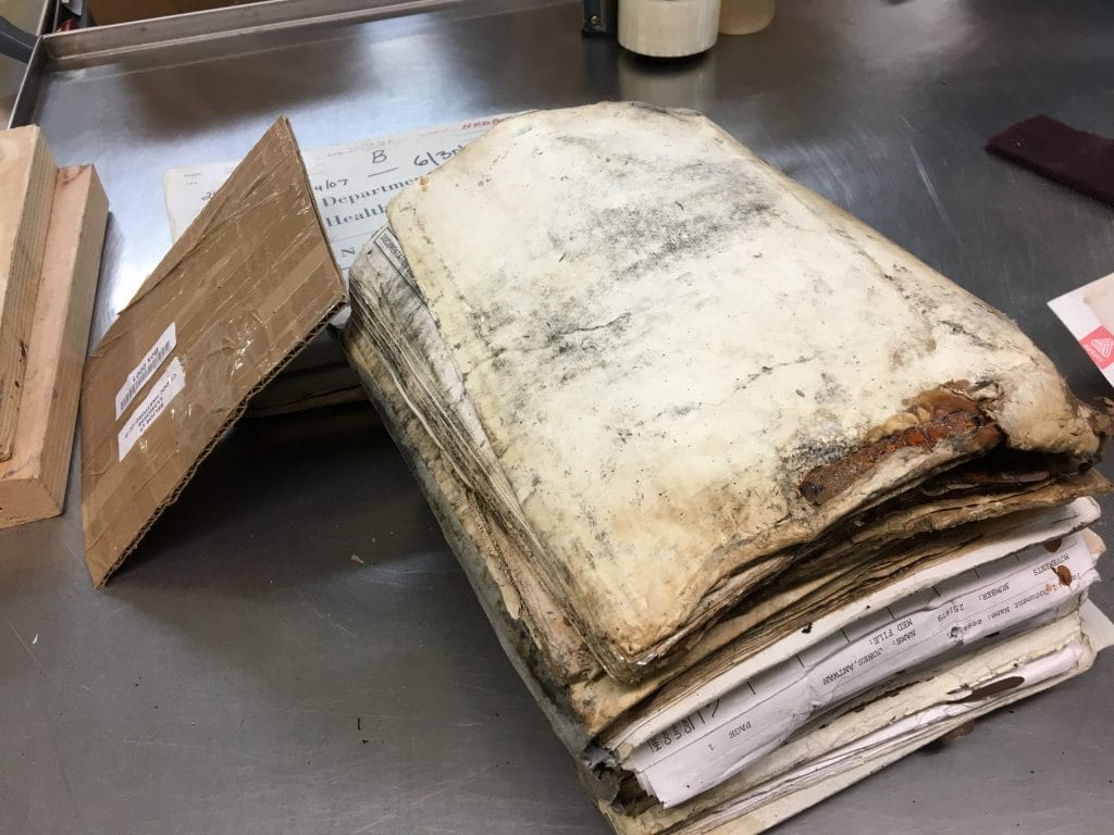 Removing mold from a book